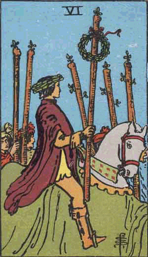 Tarotkort Stavene - Seks Staver | NetSpirit Norge