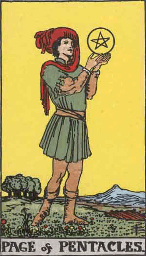 Tarotkort Mønternes Page