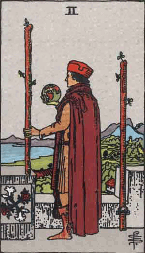 Stabe 02 Tarot Zwei Der Stabe Resume Netspirit Deutschland