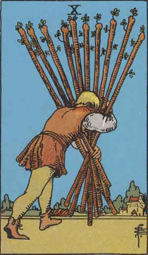 Stabe 10 Tarot Die Kleinen Arkana Zehn Stabe Netspirit Deutschland